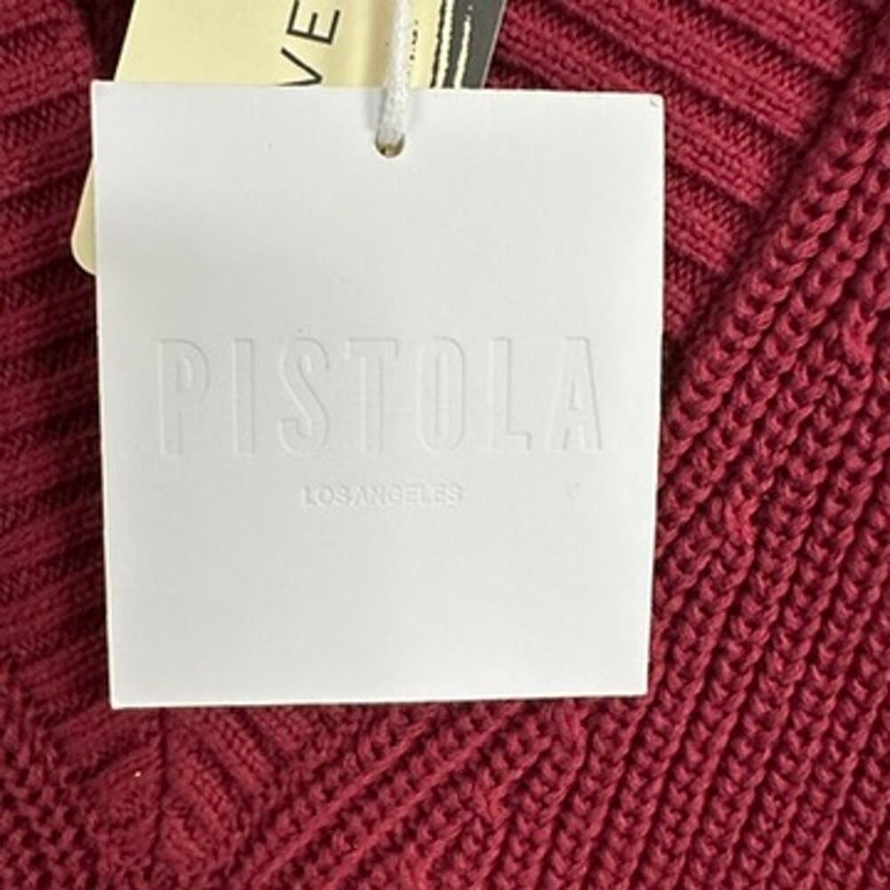 Pistola Camille Strong Shoulder Vneck Pullover Knit Sweater Long Sleeve - Picture 5 of 11